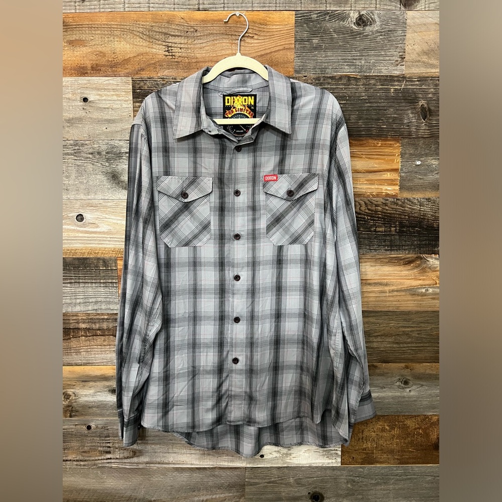 Dixxon Flannel Company The Limited Gray & Black Bamboo Long Sleeve Mens XL